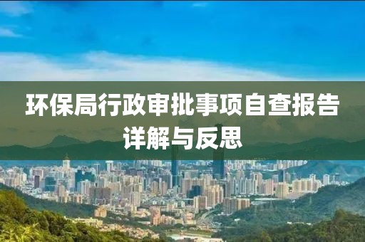 环保局行政审批事项自查报告详解与反思