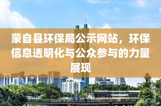 蒙自县环保局公示网站，环保信息透明化与公众参与的力量展现