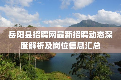 岳阳县招聘网最新招聘动态深度解析及岗位信息汇总