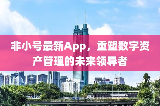 非小号最新App，重塑数字资产管理的未来领导者