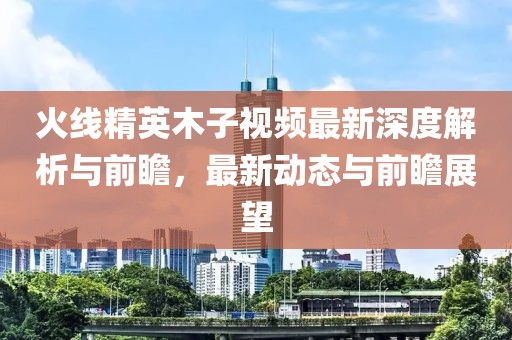 火线精英木子视频最新深度解析与前瞻，最新动态与前瞻展望