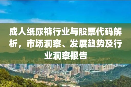 成人纸尿裤行业与股票代码解析，市场洞察、发展趋势及行业洞察报告